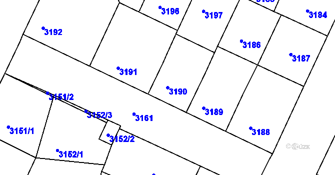Parcela st. 3190 v KÚ Litoměřice, Katastrální mapa
