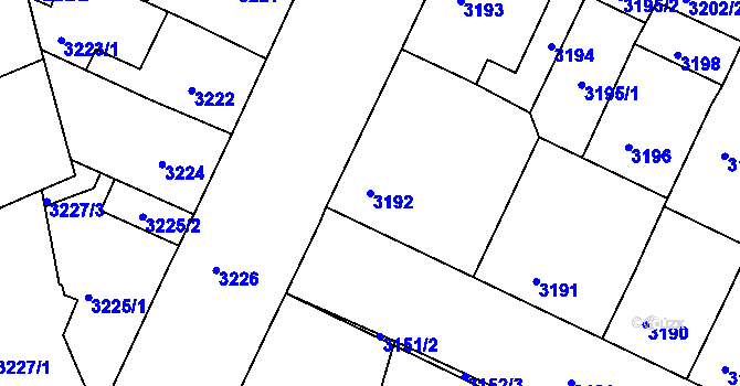 Parcela st. 3192 v KÚ Litoměřice, Katastrální mapa