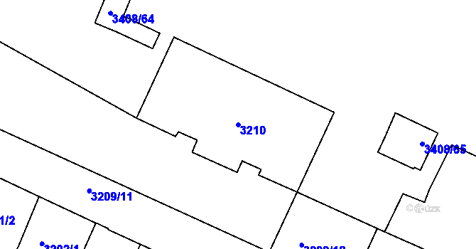 Parcela st. 3210 v KÚ Litoměřice, Katastrální mapa