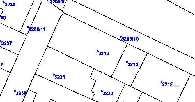 Parcela st. 3213 v KÚ Litoměřice, Katastrální mapa