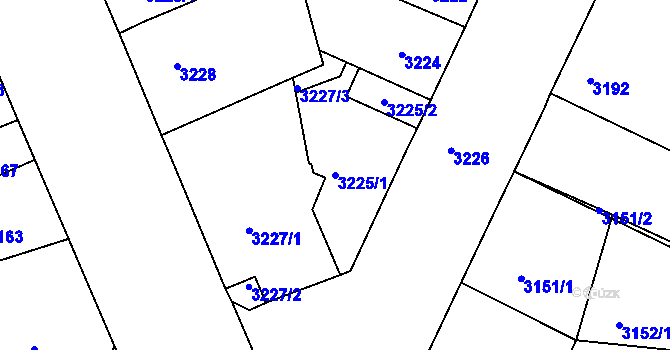Parcela st. 3225/1 v KÚ Litoměřice, Katastrální mapa