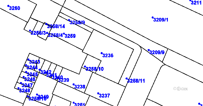 Parcela st. 3236 v KÚ Litoměřice, Katastrální mapa