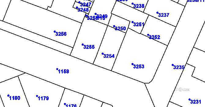 Parcela st. 3254 v KÚ Litoměřice, Katastrální mapa