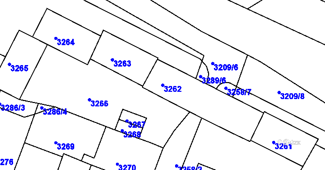 Parcela st. 3262 v KÚ Litoměřice, Katastrální mapa