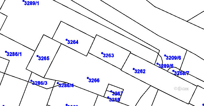Parcela st. 3263 v KÚ Litoměřice, Katastrální mapa