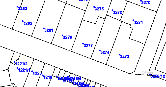 Parcela st. 3277 v KÚ Litoměřice, Katastrální mapa