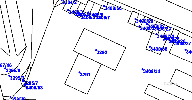 Parcela st. 3292 v KÚ Litoměřice, Katastrální mapa