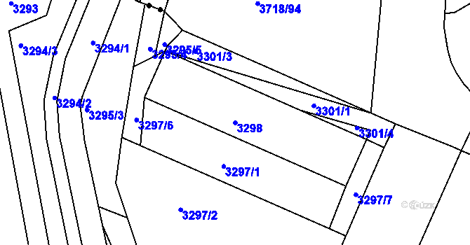 Parcela st. 3298 v KÚ Litoměřice, Katastrální mapa