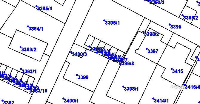 Parcela st. 3396/5 v KÚ Litoměřice, Katastrální mapa
