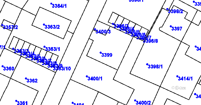 Parcela st. 3399 v KÚ Litoměřice, Katastrální mapa