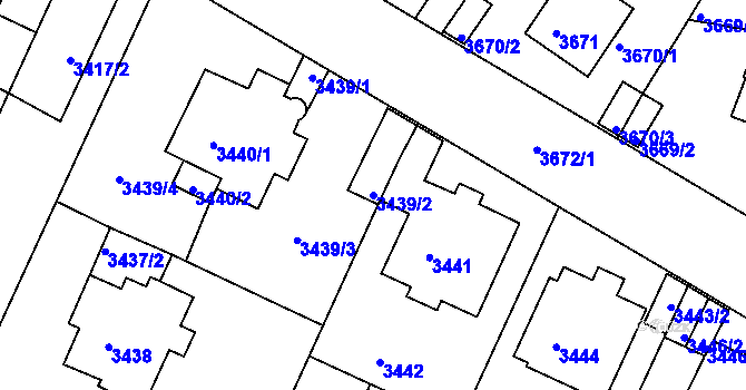 Parcela st. 3439/2 v KÚ Litoměřice, Katastrální mapa