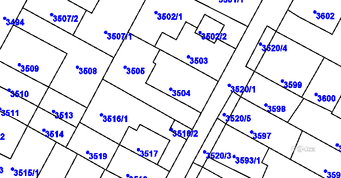 Parcela st. 3504 v KÚ Litoměřice, Katastrální mapa