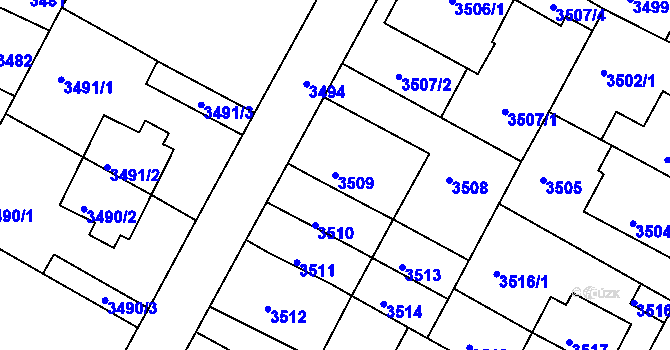 Parcela st. 3509 v KÚ Litoměřice, Katastrální mapa