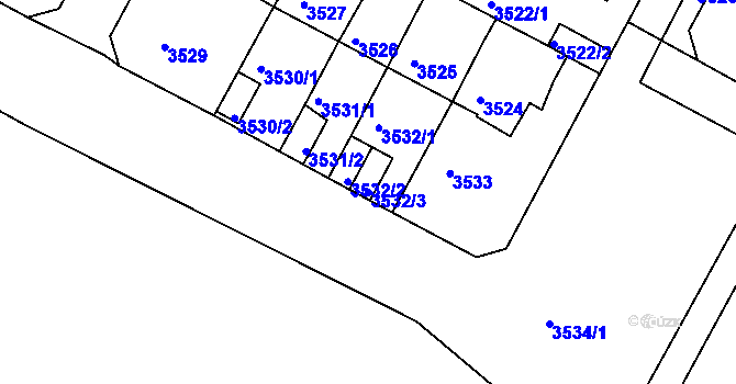 Parcela st. 3532/3 v KÚ Litoměřice, Katastrální mapa