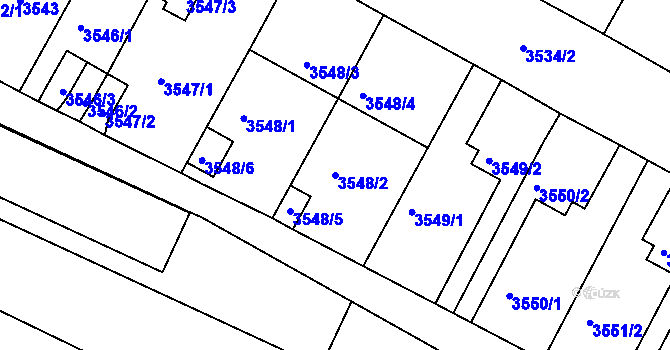 Parcela st. 3548/2 v KÚ Litoměřice, Katastrální mapa