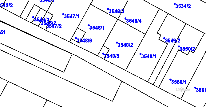 Parcela st. 3548/5 v KÚ Litoměřice, Katastrální mapa