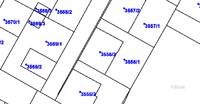Parcela st. 3556/2 v KÚ Litoměřice, Katastrální mapa