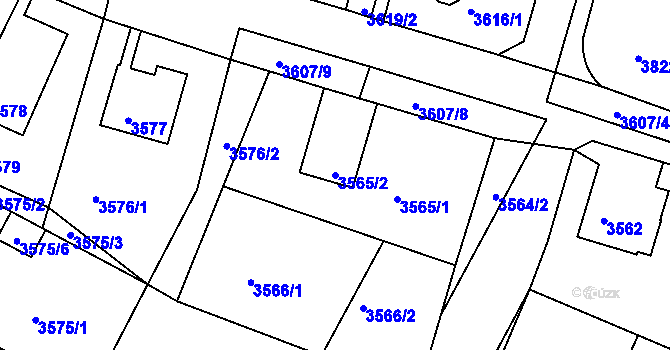 Parcela st. 3565/2 v KÚ Litoměřice, Katastrální mapa