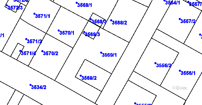 Parcela st. 3569/1 v KÚ Litoměřice, Katastrální mapa