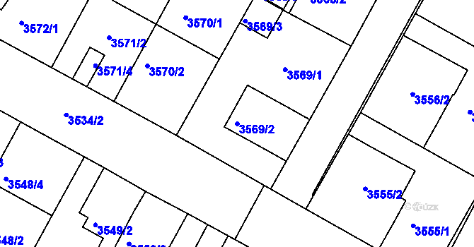 Parcela st. 3569/2 v KÚ Litoměřice, Katastrální mapa