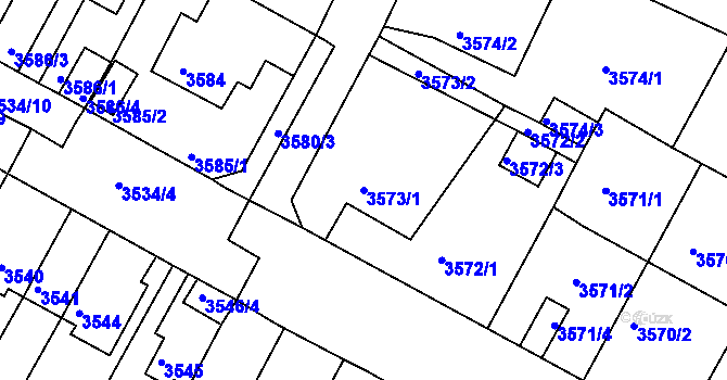 Parcela st. 3573/1 v KÚ Litoměřice, Katastrální mapa