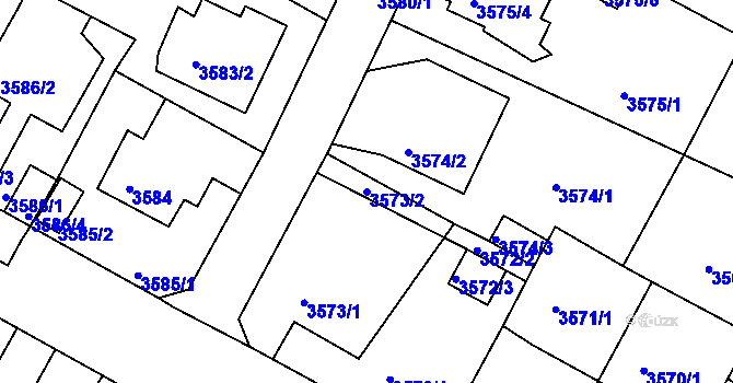 Parcela st. 3573/2 v KÚ Litoměřice, Katastrální mapa