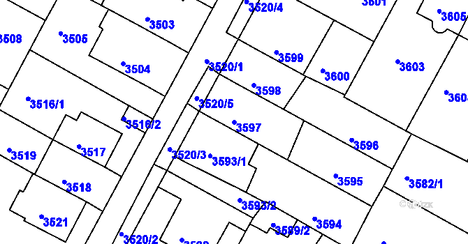 Parcela st. 3597 v KÚ Litoměřice, Katastrální mapa