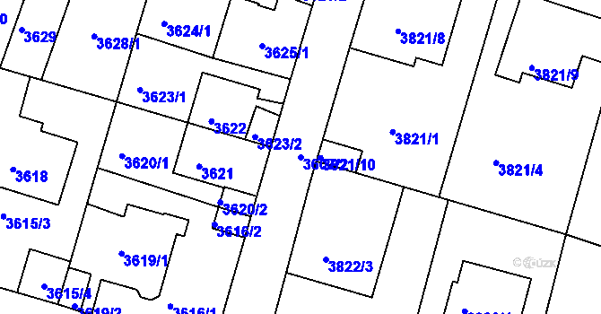 Parcela st. 3607/2 v KÚ Litoměřice, Katastrální mapa