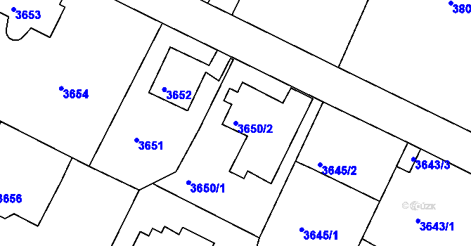 Parcela st. 3650/2 v KÚ Litoměřice, Katastrální mapa