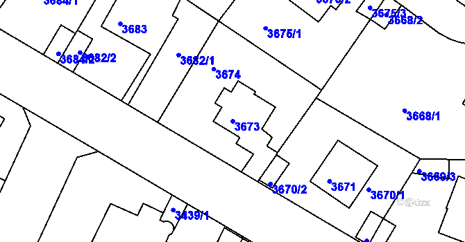 Parcela st. 3673 v KÚ Litoměřice, Katastrální mapa