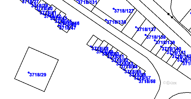 Parcela st. 3718/49 v KÚ Litoměřice, Katastrální mapa