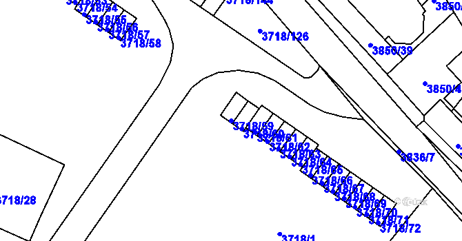 Parcela st. 3718/59 v KÚ Litoměřice, Katastrální mapa