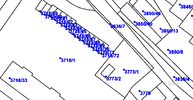 Parcela st. 3718/71 v KÚ Litoměřice, Katastrální mapa