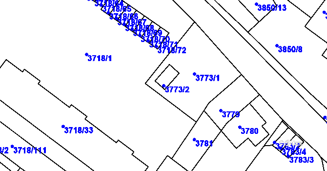 Parcela st. 3773/2 v KÚ Litoměřice, Katastrální mapa