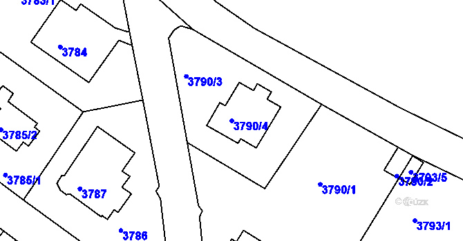 Parcela st. 3790/4 v KÚ Litoměřice, Katastrální mapa