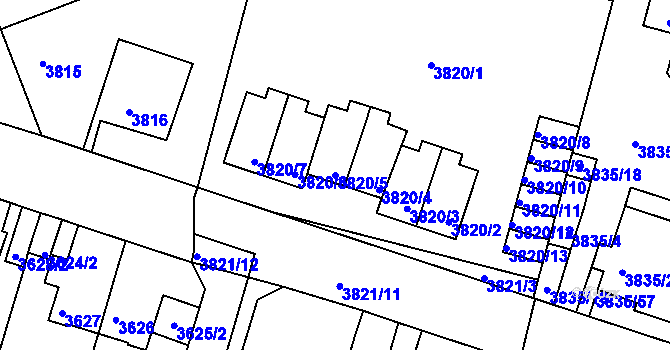 Parcela st. 3820/5 v KÚ Litoměřice, Katastrální mapa