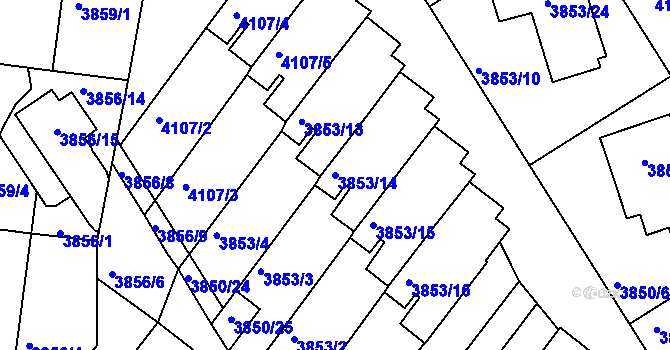 Parcela st. 3853/14 v KÚ Litoměřice, Katastrální mapa