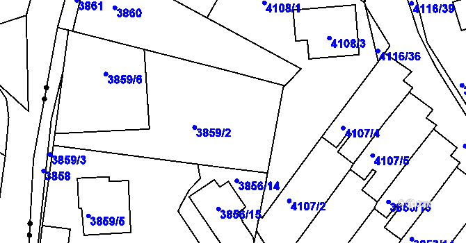 Parcela st. 3859/1 v KÚ Litoměřice, Katastrální mapa
