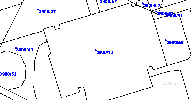 Parcela st. 3900/12 v KÚ Litoměřice, Katastrální mapa