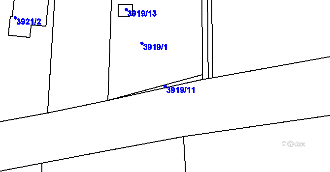 Parcela st. 3919/11 v KÚ Litoměřice, Katastrální mapa