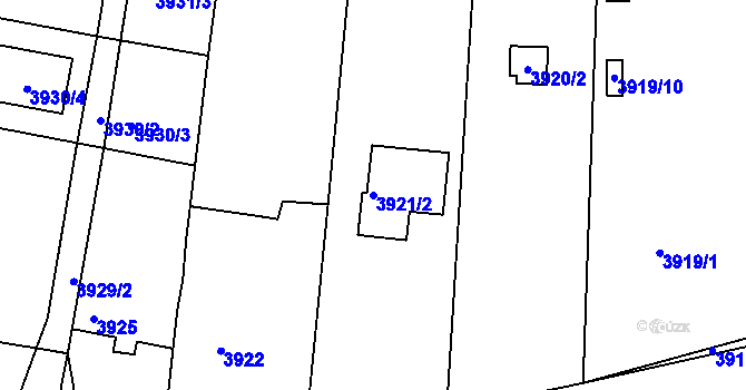 Parcela st. 3921/2 v KÚ Litoměřice, Katastrální mapa