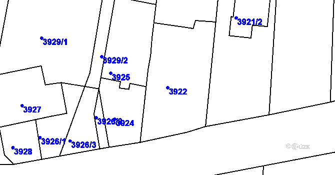 Parcela st. 3922 v KÚ Litoměřice, Katastrální mapa