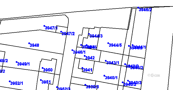 Parcela st. 3945 v KÚ Litoměřice, Katastrální mapa