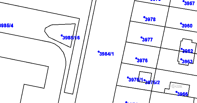 Parcela st. 3984/1 v KÚ Litoměřice, Katastrální mapa