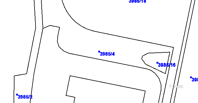 Parcela st. 3985/4 v KÚ Litoměřice, Katastrální mapa