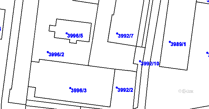 Parcela st. 3992/5 v KÚ Litoměřice, Katastrální mapa