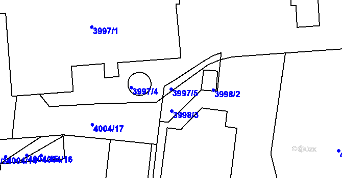 Parcela st. 3997/5 v KÚ Litoměřice, Katastrální mapa