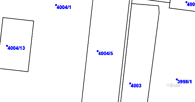Parcela st. 4004/5 v KÚ Litoměřice, Katastrální mapa