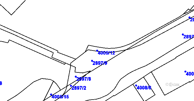 Parcela st. 4005/12 v KÚ Litoměřice, Katastrální mapa