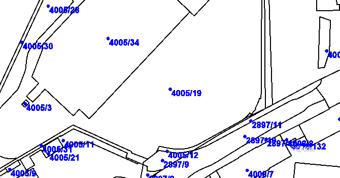 Parcela st. 4005/19 v KÚ Litoměřice, Katastrální mapa